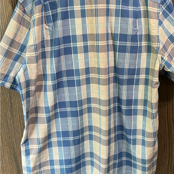 Nautica Men's Blue Plaid Button Down Polo Shirt, 100% Cotton, Like New, 2XL - Picture 7 of 9